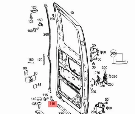 Mercedes-Benz Vito Viano W447 Sliding door trim A4477662700