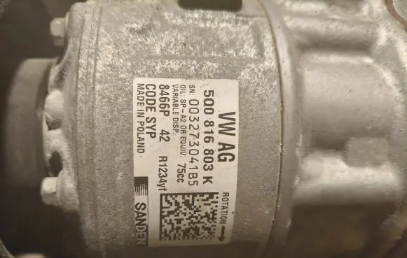 Seat Ibiza V (KJ) Air conditioning (A/C) compressor (pump) 5Q0816803K 003273041B5
