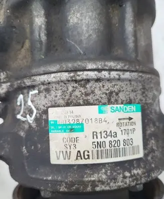 Audi A3 S3 8P Air conditioning (A/C) compressor (pump) 5N0820803 003287018B4 R134A1701