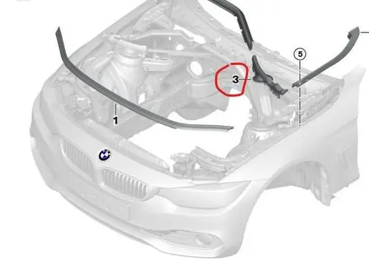 BMW 3 F30 F35 F31 Engine compartment rubber 51767255803 7255803