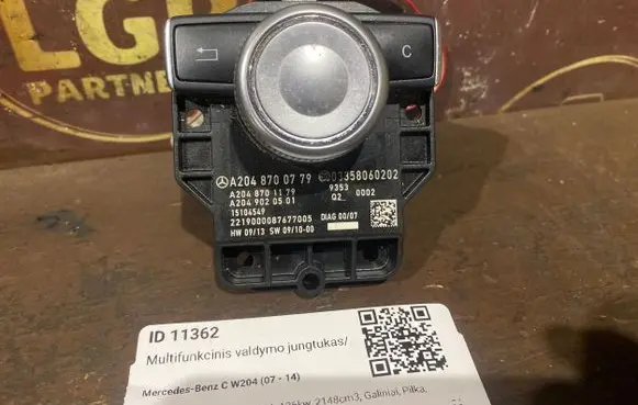 Mercedes-Benz C W204 Multifunctional control switch/knob A2048700779