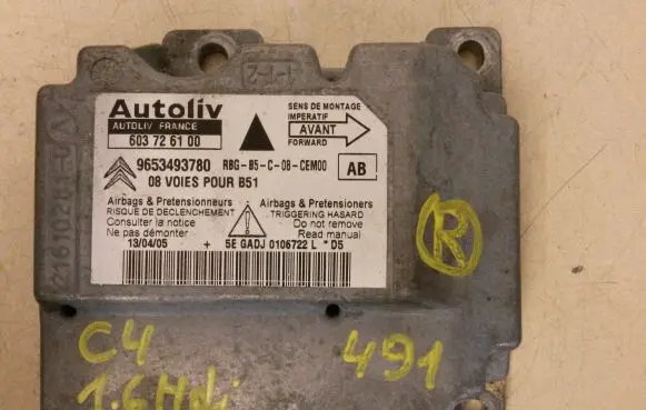 Citroen C4 I Airbag control unit/module 9653493780 603726100