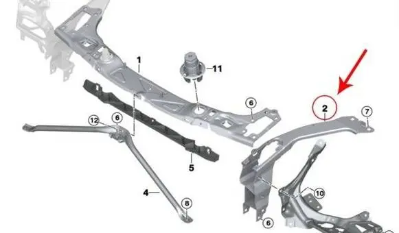 Mini One - Cooper F56 F55 Headlight/headlamp mounting bracket 7307873