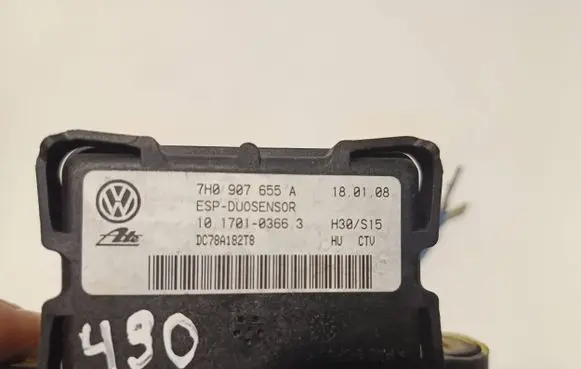 Volkswagen Golf V ESP acceleration yaw rate sensor 7H0907655A DC78A182T8 10170103663