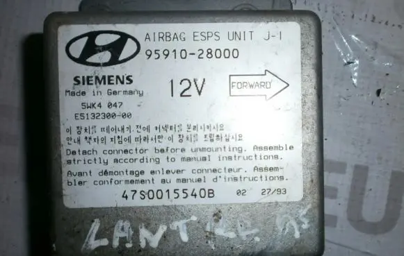 Hyundai Lantra I Airbag control unit/module 9591028000