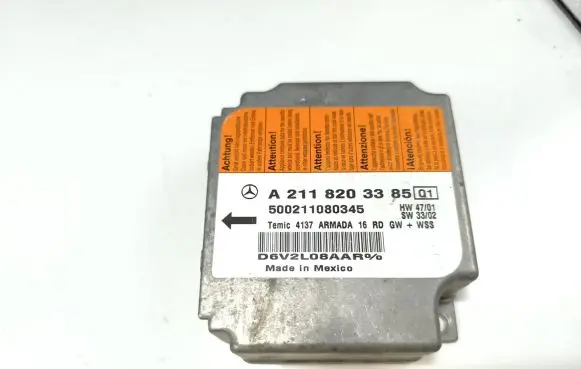 Mercedes-Benz E W211 Airbag control unit/module A2118203385 500211080345 D6V2L08AAR0