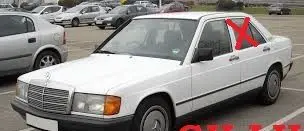 Mercedes-Benz 190 W201 Rear door window glass A2017300318