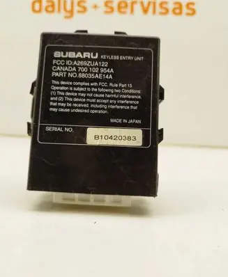 Subaru Legacy Keyless (KESSY) go control unit/module 88035AE14A B10420383 A26AZUA122