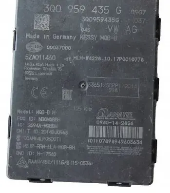 Volkswagen Tiguan Keyless (KESSY) go control unit/module 3Q0959435G