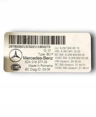 Mercedes-Benz EQS V297 Comfort/convenience module A2979006013