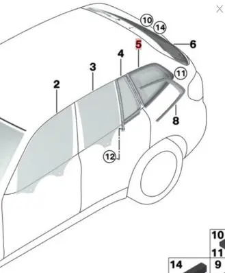 BMW X3 G01 Rear side window 51377388827 7388827