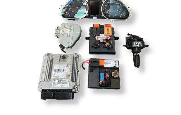 Audi A6 S6 C6 4F Engine ECU kit and lock set 0281014382 4F5910401K