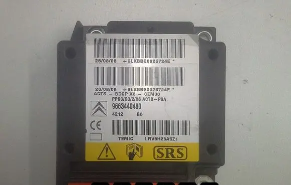 Citroen C6 Airbag control unit/module 9663440480