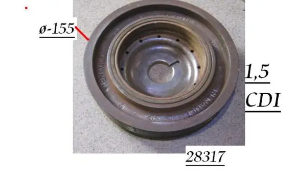 Renault Megane II Crankshaft pulley 28317