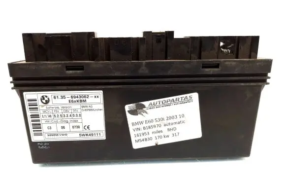 BMW 5 E60 E61 Comfort/convenience module 6943062 5WK49111