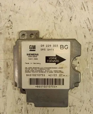 Opel Zafira A Airbag control unit/module 09229303 BGS1021075S 330518650