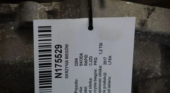 Skoda Rapid (NH) Manual 6 speed gearbox PRQ
