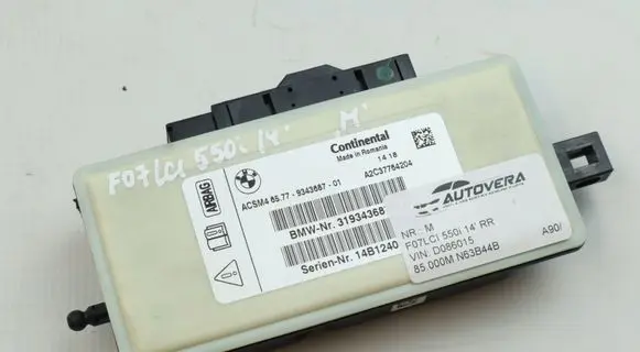 BMW 5 GT F07 Airbag control unit/module 9343687 14B1240 31934368