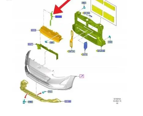 Ford Focus Intercooler air channel guide JX6B-8310-A1A 2206750