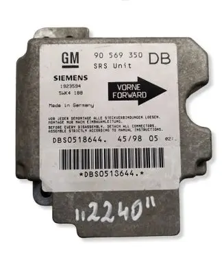 Opel Vectra B Airbag control unit/module 90569350 DBS0518644 1923594