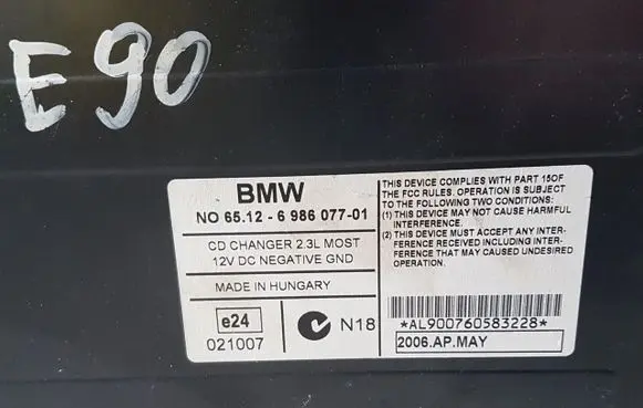 BMW 3 E90 E91 CD/DVD changer 6986077