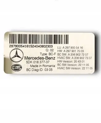 Mercedes-Benz EQS V297 Comfort/convenience module A2979005416