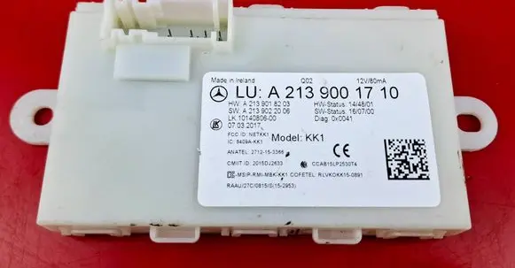 Mercedes-Benz E W213 Keyless (KESSY) go control unit/module A2139001710
