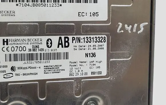 Opel Insignia A Bluetooth control unit module 13313328