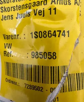 Volkswagen Up Fender foam support/seal 1S0864741