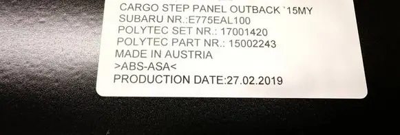 Subaru Outback (BS) Rear bumper trim bar molding E775EAL100