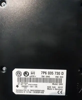 Volkswagen PASSAT B7 Bluetooth control unit module 7P6035730D SW0440