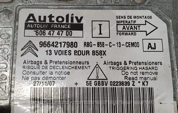 Citroen C4 I Picasso Airbag control unit/module 216102810 9664217980