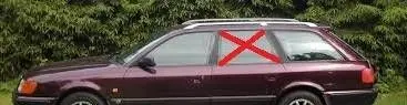 Audi A6 S6 C4 4A Rear door window glass 43R001025 UK120EF7RR20