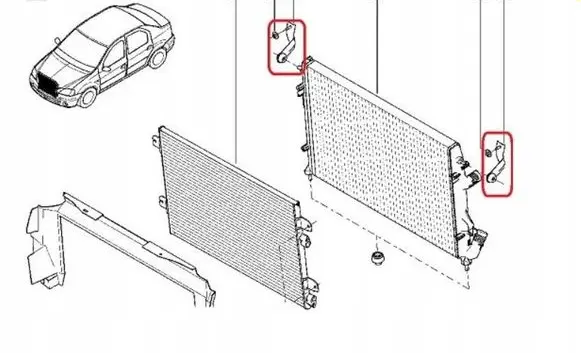 Dacia Logan I Radiator mount bracket 6001546863
