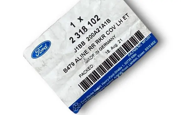 Ford Fiesta Foot area side trim J1BB200A21A1