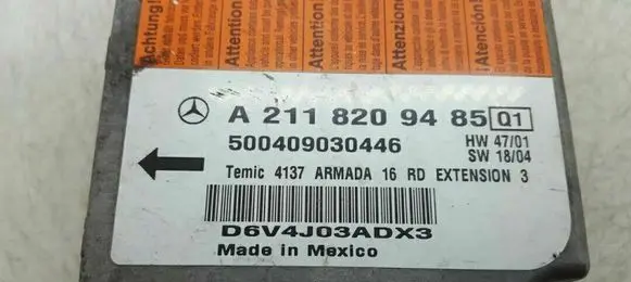 Mercedes-Benz E W211 Airbag control unit/module A2118209485