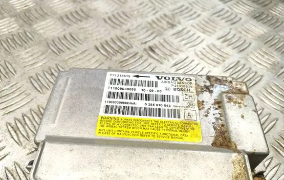 Volvo S60 Airbag control unit/module 31318619 0285010843 T11009030088