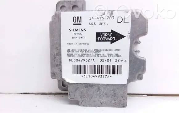 Opel Astra G Airbag control unit/module 24416703DL 1923594