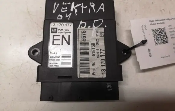 Opel Vectra C Door control unit/module 13170177 2941 5WK46006