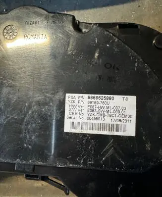 Peugeot 3008 I Speedometer (instrument cluster) 9666625880 00455913