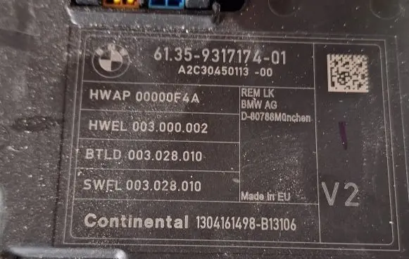 BMW 3 F30 F35 F31 Central body control module 003000002 9317174 00000F4A