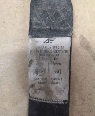 Ford Galaxy Rear seatbelt 7M0857815N 560196500 95VW613B85