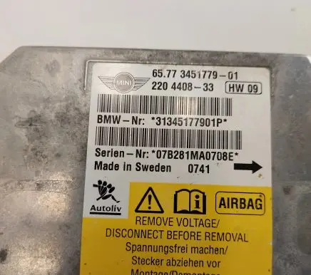 Mini One - Cooper Clubman R55 Airbag control unit/module 3451779