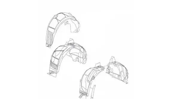Opel Astra J Front wheel arch liner splash guards 13382121