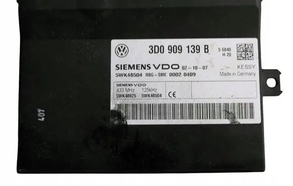 Porsche Cayenne (9PA) Keyless (KESSY) go control unit/module 3D0909139B