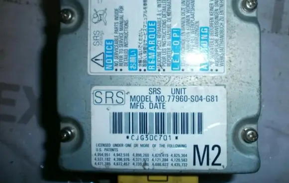 Honda Civic Airbag control unit/module 77960S04G81 24c01