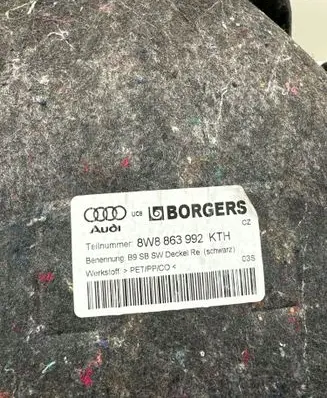 Audi A5 Trunk/boot side trim panel 8W8863992