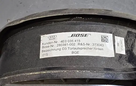 Audi A8 S8 D3 4E Rear door speaker 4E0035415