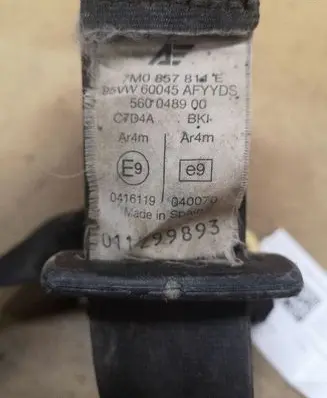 Ford Galaxy Rear seatbelt 7M0857811E 560048900 95VW60045