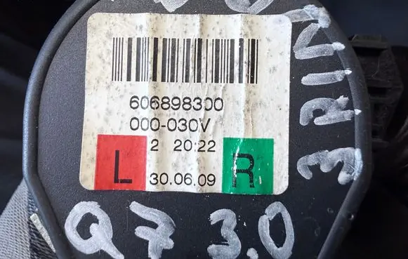 Audi Q7 4L Rear seatbelt 606898300 22022 000030V